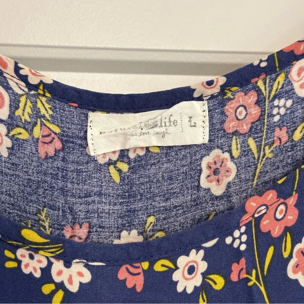 Natural Life Zoe Wide Leg Floral Boho Jumpsuit Size Large - Picture 5 of 10
